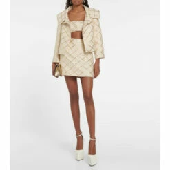 Valentino Wool-blend Brocade Miniskirt