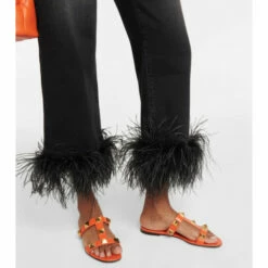 Valentino Feather-trimmed High-rise Wide-leg Jeans -Deals Valentino Store unnamed file 1016