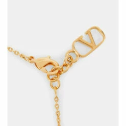 Valentino VLogo Embellished Pendant Necklace