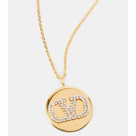 Valentino VLogo Embellished Pendant Necklace 5 Valentino VLogo Embellished Pendant Necklace - Image 3