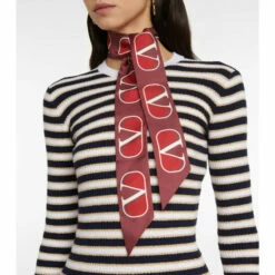 Valentino VLogo Printed Silk Scarf