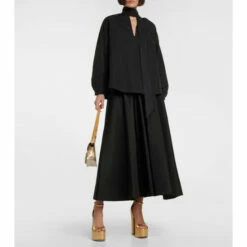 Valentino Silk Faille Midi Skirt