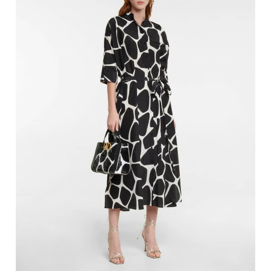Valentino Printed Cotton And Silk Midi Dress 3 Valentino Printed Cotton And Silk Midi Dress