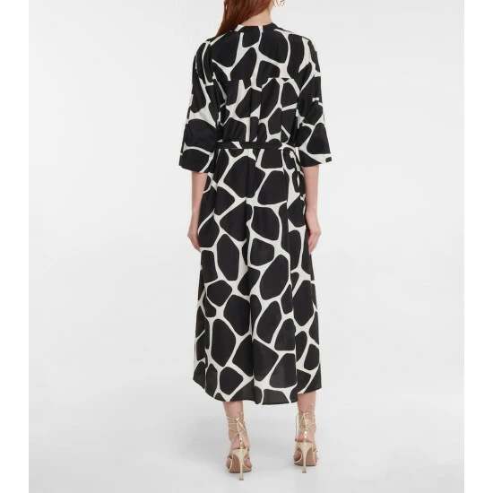 Valentino Printed Cotton And Silk Midi Dress 4 Valentino Printed Cotton And Silk Midi Dress - Image 2