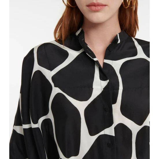 Valentino Printed Cotton And Silk Midi Dress 5 Valentino Printed Cotton And Silk Midi Dress - Image 3