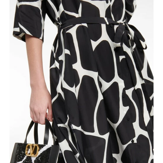 Valentino Printed Cotton And Silk Midi Dress 6 Valentino Printed Cotton And Silk Midi Dress - Image 4