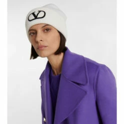 Valentino VLogo Embroidered Wool Beanie