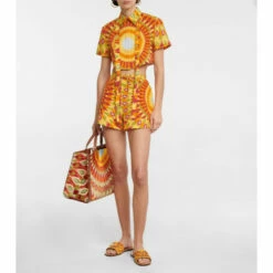 Valentino Printed Silk And Cotton Shorts