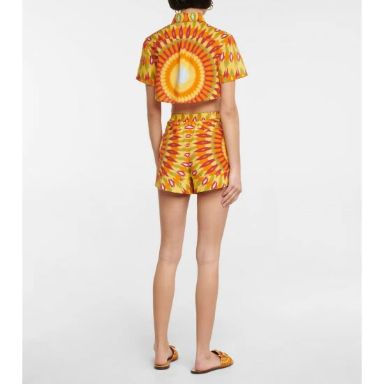 Valentino Printed Silk And Cotton Shorts 4 Valentino Printed Silk And Cotton Shorts - Image 2