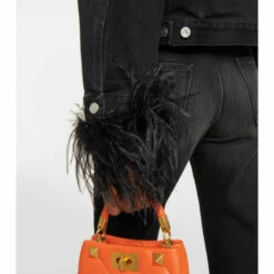 Valentino Feather-trimmed Denim Jacket -Deals Valentino Store unnamed file 1199