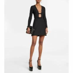 Valentino Cutout Wool And Silk Minidress