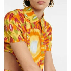 Valentino Printed Silk And Cotton Crop Top -Deals Valentino Store unnamed file 1222