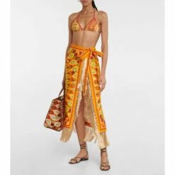 Valentino Printed Linen Beach Cover-up