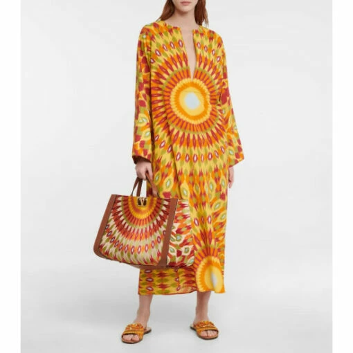 Valentino Printed Silk And Cotton Kaftan -Deals Valentino Store unnamed file 1235