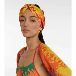 Valentino Printed Silk And Cotton Headscarf