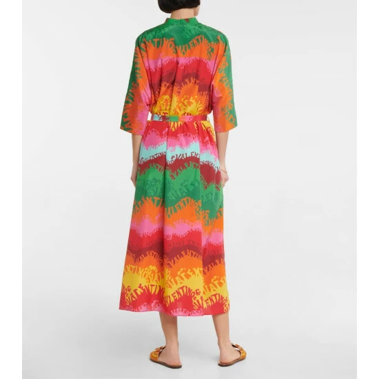 Valentino Printed Silk And Cotton Midi Dress 4 Valentino Printed Silk And Cotton Midi Dress - Image 2