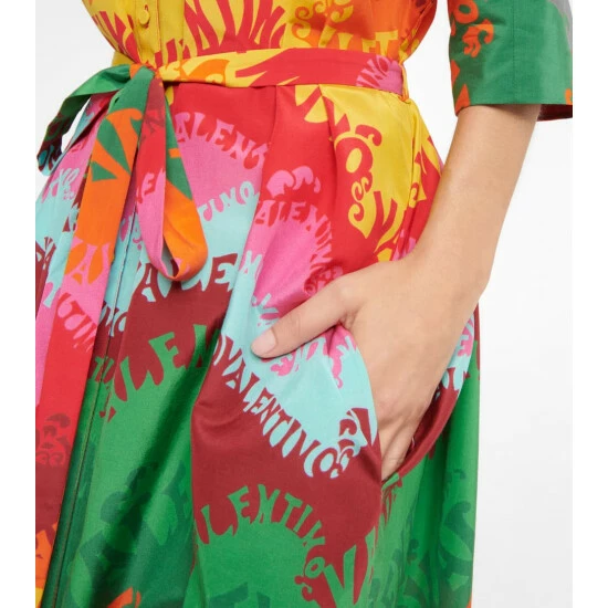 Valentino Printed Silk And Cotton Midi Dress 7 Valentino Printed Silk And Cotton Midi Dress - Image 5