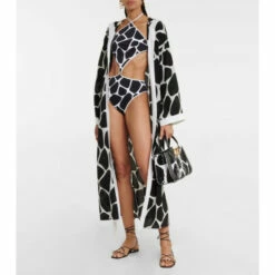 Valentino Printed Cutout Swimsuit