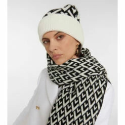 Valentino Intarsia Cashmere Beanie