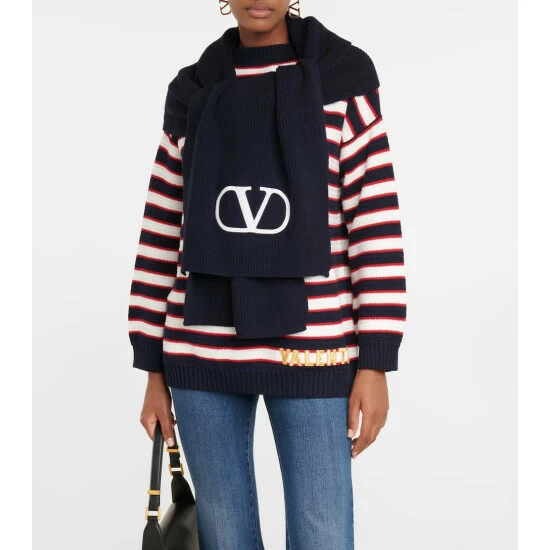 Valentino VLogo Virgin Wool Scarf 3 Valentino VLogo Virgin Wool Scarf
