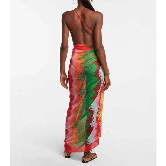 Valentino Printed Cotton And Silk Beach Cover-up 4 Valentino Printed Cotton And Silk Beach Cover-up - Image 2
