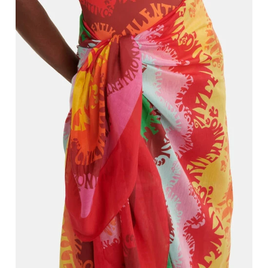 Valentino Printed Cotton And Silk Beach Cover-up 5 Valentino Printed Cotton And Silk Beach Cover-up - Image 3