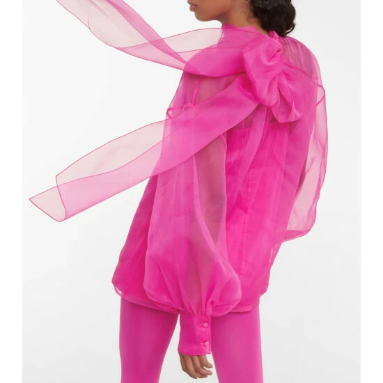 Valentino Tie-neck Silk Organza Blouse 4 Valentino Tie-neck Silk Organza Blouse - Image 2