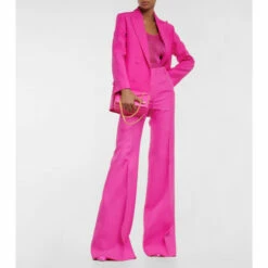 Valentino Flared Wool And Silk Crêpe Pants