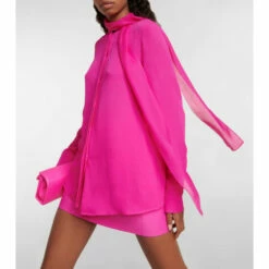 Valentino Tie-neck Silk Georgette Blouse -Deals Valentino Store unnamed file 1544