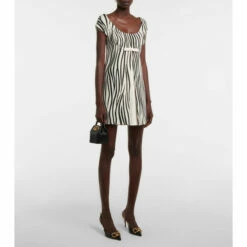 Valentino Zebra-print Wool-blend Crêpe Minidress