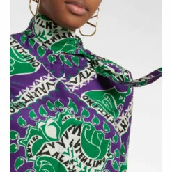 Valentino Tie-neck Printed Silk Blouse -Deals Valentino Store unnamed file 157