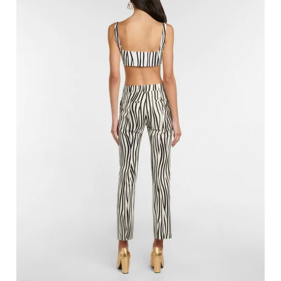 Valentino Zebra-print Cotton And Silk Bralette 4 Valentino Zebra-print Cotton And Silk Bralette - Image 2