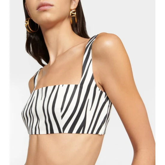 Valentino Zebra-print Cotton And Silk Bralette 5 Valentino Zebra-print Cotton And Silk Bralette - Image 3