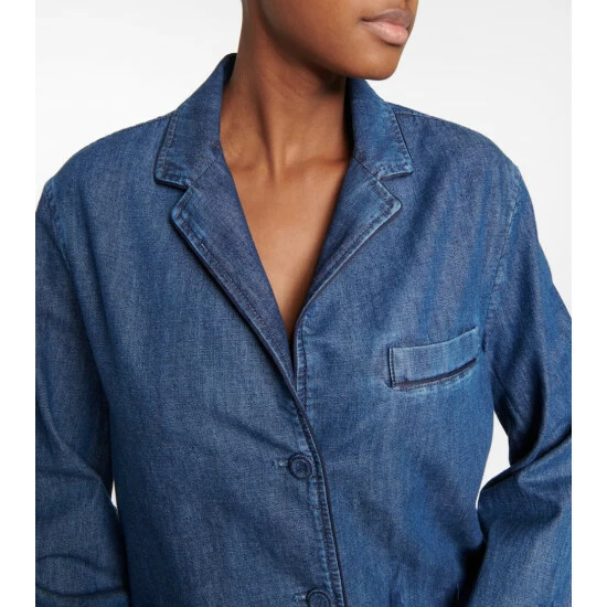 Valentino Feather-trimmed Denim Jacket 5 Valentino Feather-trimmed Denim Jacket - Image 3