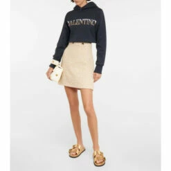 Valentino Sequined Logo Jersey Hoodie