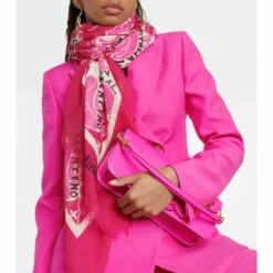 Valentino Mini Bandana Silk And Cashmere Scarf