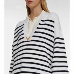 Valentino Striped Cotton-blend Sweater -Deals Valentino Store unnamed file 1794