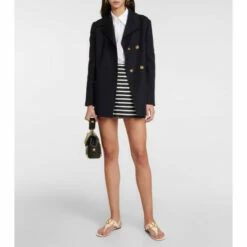 Valentino Striped Crêpe High-rise Shorts