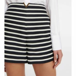 Valentino Striped Crêpe High-rise Shorts -Deals Valentino Store unnamed file 1798