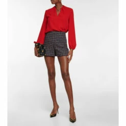 Valentino High-rise Tweed Shorts