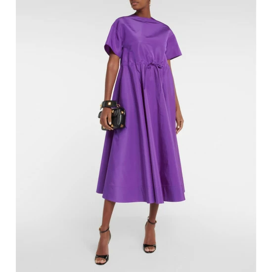 Valentino Gathered Silk Midi Dress 3 Valentino Gathered Silk Midi Dress