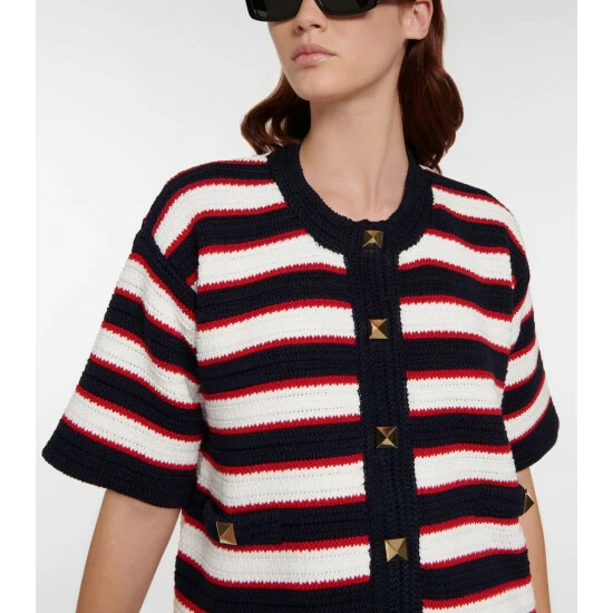 Valentino Striped Cotton Cardigan 5 Valentino Striped Cotton Cardigan - Image 3