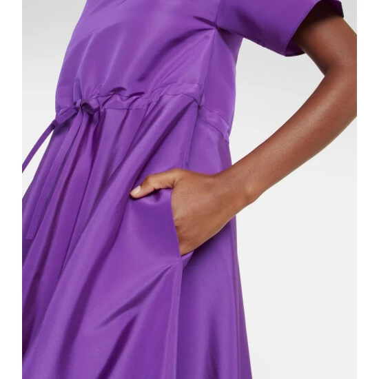 Valentino Gathered Silk Midi Dress 6 Valentino Gathered Silk Midi Dress - Image 4