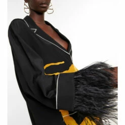 Valentino Feather-trimmed Silk Crêpe De Chine Shirt -Deals Valentino Store unnamed file 1848