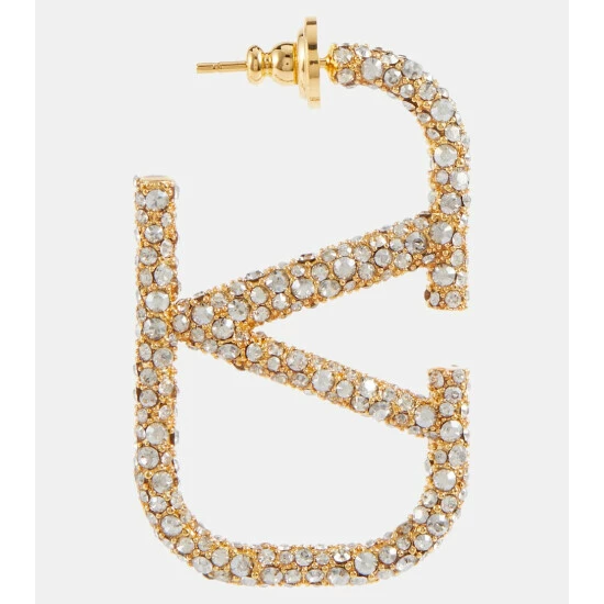Valentino VLogo Crystal-embellished Earrings 3 Valentino VLogo Crystal-embellished Earrings
