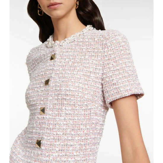 Valentino Roman Stud Tweed Minidress 5 Valentino Roman Stud Tweed Minidress - Image 3