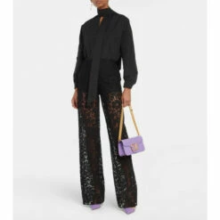 Valentino Wide-leg Floral Lace Pants