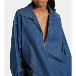 Valentino VGOLD Cotton Chambray Minidress -Deals Valentino Store unnamed file 257