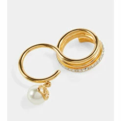 Valentino VLogo Faux Pearl And Crystal Stacked Ring -Deals Valentino Store unnamed file 261