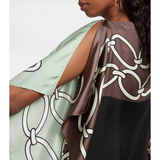 Valentino Chain-print Silk Kaftan Dress 7 Valentino Chain-print Silk Kaftan Dress - Image 5